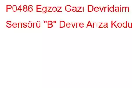 P0486 Egzoz Gazı Devridaim Sensörü 