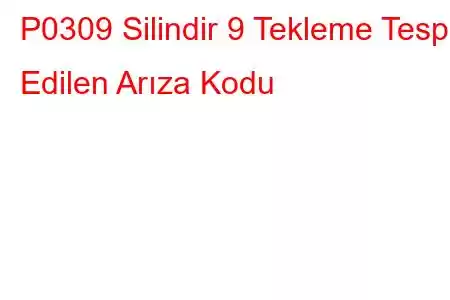 P0309 Silindir 9 Tekleme Tespit Edilen Arıza Kodu