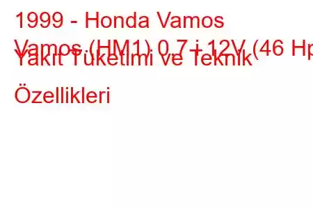 1999 - Honda Vamos
Vamos (HM1) 0.7 i 12V (46 Hp) Yakıt Tüketimi ve Teknik Özellikleri