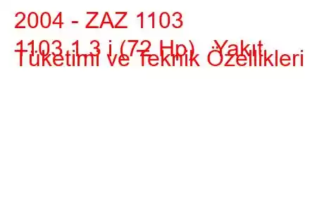 2004 - ZAZ 1103
1103 1.3 i (72 Hp) Yakıt Tüketimi ve Teknik Özellikleri