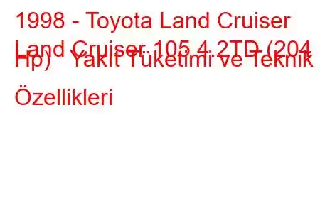 1998 - Toyota Land Cruiser
Land Cruiser 105 4.2TD (204 Hp) Yakıt Tüketimi ve Teknik Özellikleri