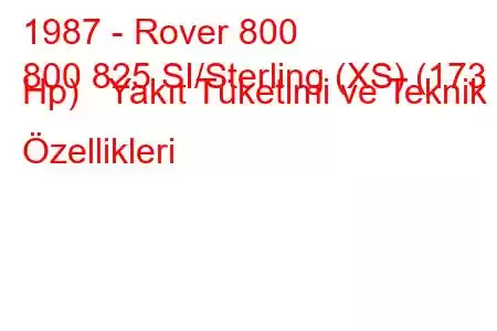 1987 - Rover 800
800 825 SI/Sterling (XS) (173 Hp) Yakıt Tüketimi ve Teknik Özellikleri