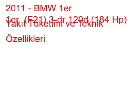 2011 - BMW 1er
1er (F21) 3-dr 120d (184 Hp) Yakıt Tüketimi ve Teknik Özellikleri