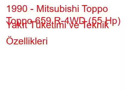 1990 - Mitsubishi Toppo
Toppo 659 R-4WD (55 Hp) Yakıt Tüketimi ve Teknik Özellikleri