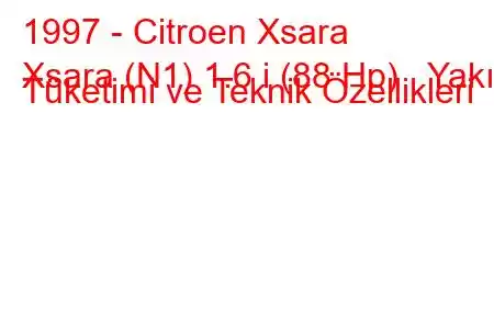 1997 - Citroen Xsara
Xsara (N1) 1.6 i (88 Hp) Yakıt Tüketimi ve Teknik Özellikleri