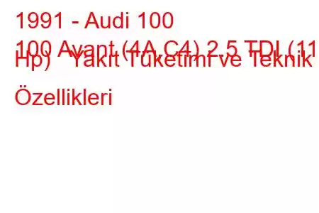 1991 - Audi 100
100 Avant (4A,C4) 2.5 TDI (115 Hp) Yakıt Tüketimi ve Teknik Özellikleri