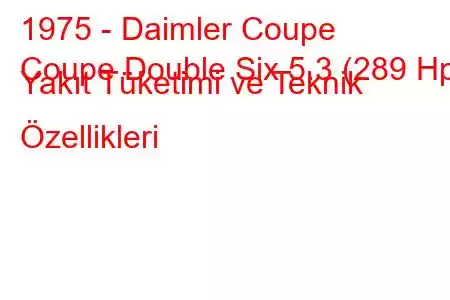 1975 - Daimler Coupe
Coupe Double Six 5.3 (289 Hp) Yakıt Tüketimi ve Teknik Özellikleri