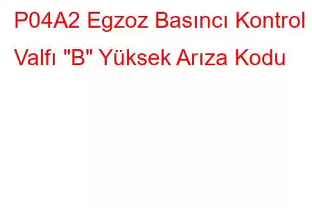 P04A2 Egzoz Basıncı Kontrol Valfı 