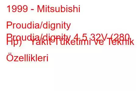 1999 - Mitsubishi Proudia/dignity
Proudia/dignity 4.5 32V (280 Hp) Yakıt Tüketimi ve Teknik Özellikleri