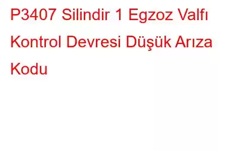 P3407 Silindir 1 Egzoz Valfı Kontrol Devresi Düşük Arıza Kodu