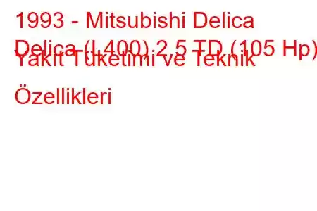 1993 - Mitsubishi Delica
Delica (L400) 2.5 TD (105 Hp) Yakıt Tüketimi ve Teknik Özellikleri