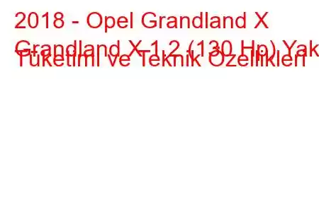 2018 - Opel Grandland X
Grandland X 1.2 (130 Hp) Yakıt Tüketimi ve Teknik Özellikleri