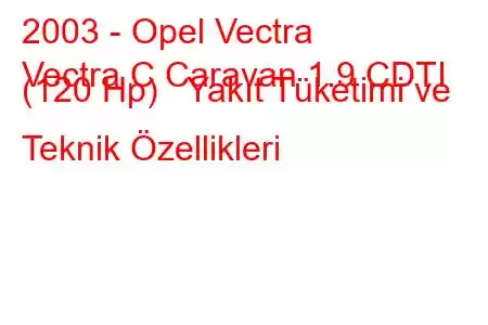 2003 - Opel Vectra
Vectra C Caravan 1.9 CDTI (120 Hp) Yakıt Tüketimi ve Teknik Özellikleri