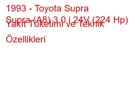 1993 - Toyota Supra
Supra (A8) 3.0 i 24V (224 Hp) Yakıt Tüketimi ve Teknik Özellikleri