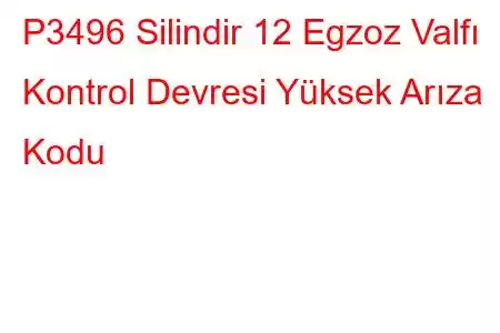 P3496 Silindir 12 Egzoz Valfı Kontrol Devresi Yüksek Arıza Kodu