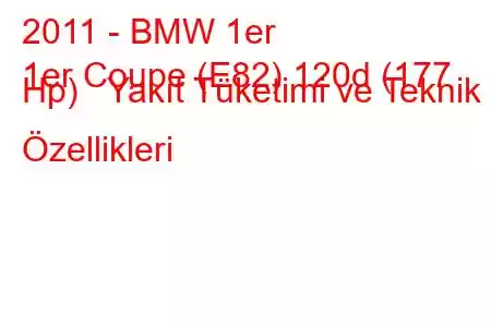 2011 - BMW 1er
1er Coupe (E82) 120d (177 Hp) Yakıt Tüketimi ve Teknik Özellikleri