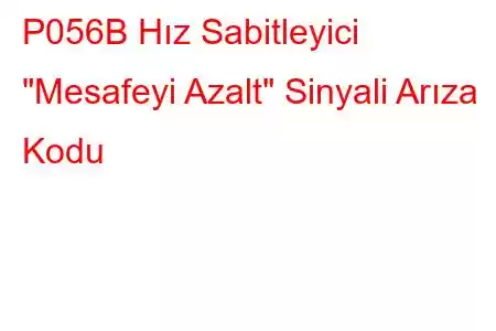 P056B Hız Sabitleyici 