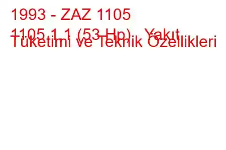 1993 - ZAZ 1105
1105 1.1 (53 Hp) Yakıt Tüketimi ve Teknik Özellikleri