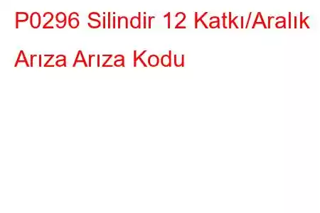 P0296 Silindir 12 Katkı/Aralık Arıza Arıza Kodu