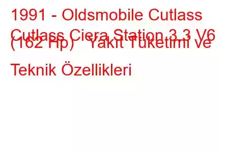 1991 - Oldsmobile Cutlass
Cutlass Ciera Station 3.3 V6 (162 Hp) Yakıt Tüketimi ve Teknik Özellikleri