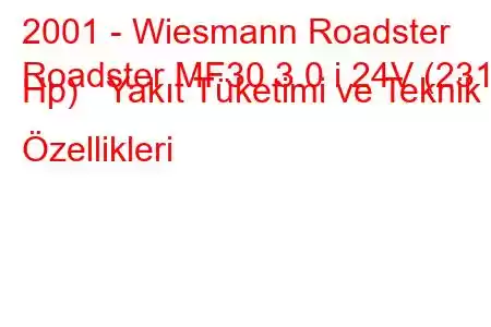 2001 - Wiesmann Roadster
Roadster MF30 3.0 i 24V (231 Hp) Yakıt Tüketimi ve Teknik Özellikleri