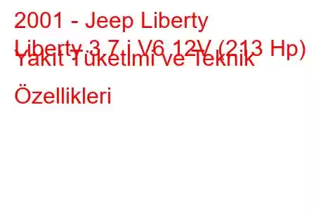 2001 - Jeep Liberty
Liberty 3.7 i V6 12V (213 Hp) Yakıt Tüketimi ve Teknik Özellikleri