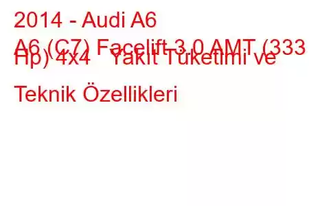 2014 - Audi A6
A6 (C7) Facelift 3.0 AMT (333 Hp) 4x4 Yakıt Tüketimi ve Teknik Özellikleri