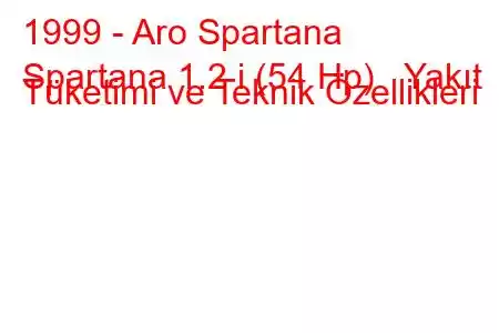 1999 - Aro Spartana
Spartana 1.2 i (54 Hp) Yakıt Tüketimi ve Teknik Özellikleri