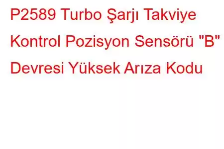 P2589 Turbo Şarjı Takviye Kontrol Pozisyon Sensörü 