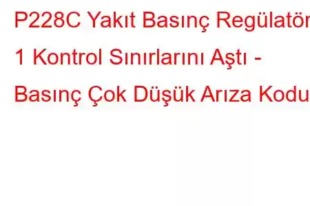 P228C Yakıt Basınç Regülatörü 1 Kontrol Sınırlarını Aştı - Basınç Çok Düşük Arıza Kodu