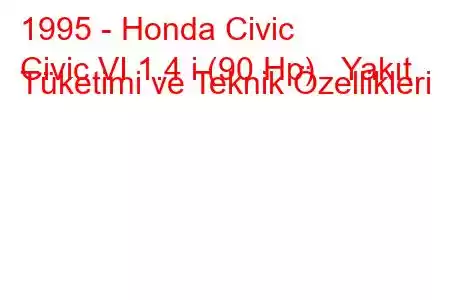 1995 - Honda Civic
Civic VI 1.4 i (90 Hp) Yakıt Tüketimi ve Teknik Özellikleri