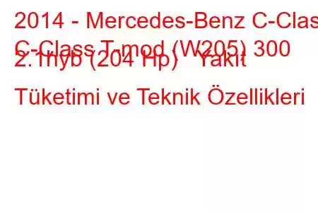 2014 - Mercedes-Benz C-Class
C-Class T-mod (W205) 300 2.1hyb (204 Hp) Yakıt Tüketimi ve Teknik Özellikleri