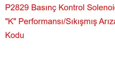 P2829 Basınç Kontrol Solenoidi 