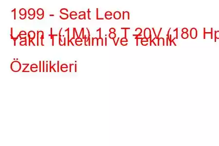 1999 - Seat Leon
Leon I (1M) 1.8 T 20V (180 Hp) Yakıt Tüketimi ve Teknik Özellikleri