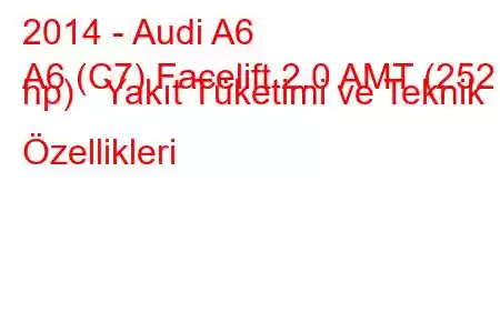 2014 - Audi A6
A6 (C7) Facelift 2.0 AMT (252 hp) Yakıt Tüketimi ve Teknik Özellikleri