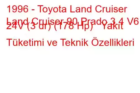 1996 - Toyota Land Cruiser
Land Cruiser 90 Prado 3.4 V6 24V (3 dr) (178 Hp) Yakıt Tüketimi ve Teknik Özellikleri