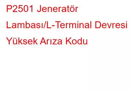 P2501 Jeneratör Lambası/L-Terminal Devresi Yüksek Arıza Kodu