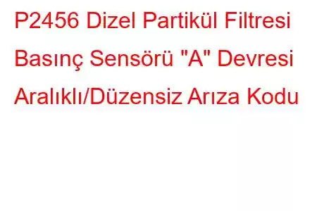 P2456 Dizel Partikül Filtresi Basınç Sensörü 