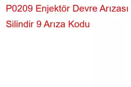 P0209 Enjektör Devre Arızası - Silindir 9 Arıza Kodu