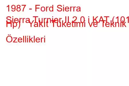 1987 - Ford Sierra
Sierra Turnier II 2.0 i KAT (101 Hp) Yakıt Tüketimi ve Teknik Özellikleri