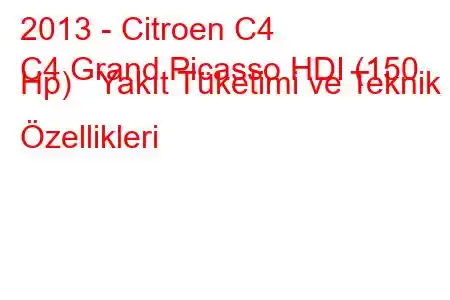 2013 - Citroen C4
C4 Grand Picasso HDI (150 Hp) Yakıt Tüketimi ve Teknik Özellikleri