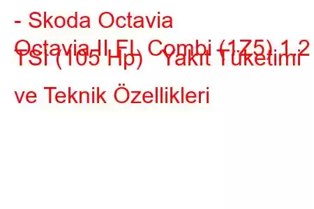 - Skoda Octavia
Octavia II FL Combi (1Z5) 1.2 TSI (105 Hp) Yakıt Tüketimi ve Teknik Özellikleri