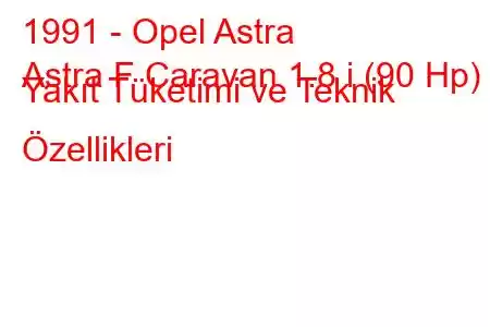 1991 - Opel Astra
Astra F Caravan 1.8 i (90 Hp) Yakıt Tüketimi ve Teknik Özellikleri