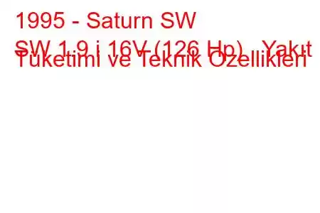 1995 - Saturn SW
SW 1.9 i 16V (126 Hp) Yakıt Tüketimi ve Teknik Özellikleri