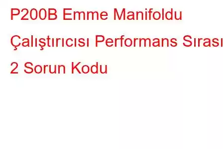 P200B Emme Manifoldu Çalıştırıcısı Performans Sırası 2 Sorun Kodu