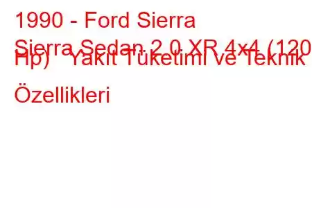 1990 - Ford Sierra
Sierra Sedan 2.0 XR 4x4 (120 Hp) Yakıt Tüketimi ve Teknik Özellikleri