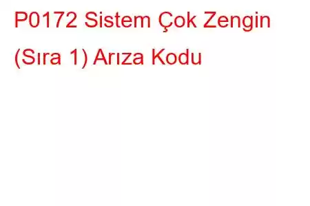 P0172 Sistem Çok Zengin (Sıra 1) Arıza Kodu