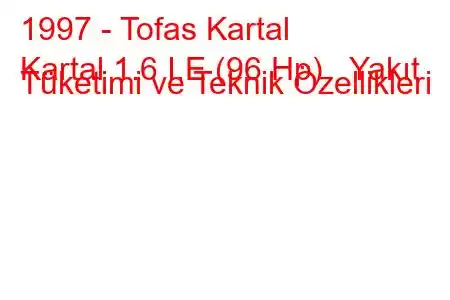 1997 - Tofas Kartal
Kartal 1.6 I.E (96 Hp) Yakıt Tüketimi ve Teknik Özellikleri