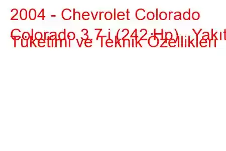 2004 - Chevrolet Colorado
Colorado 3.7 i (242 Hp) Yakıt Tüketimi ve Teknik Özellikleri