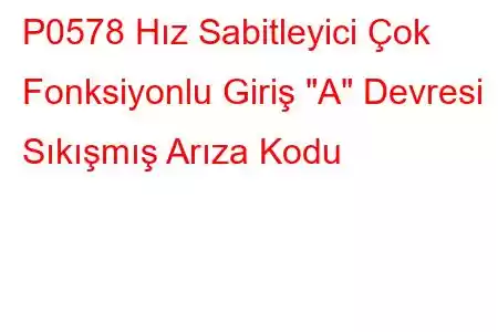 P0578 Hız Sabitleyici Çok Fonksiyonlu Giriş 